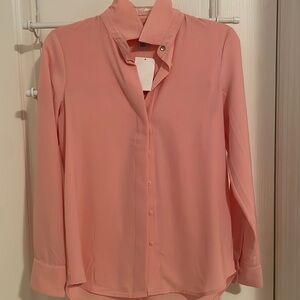 Pink Button Down Silky Blouse